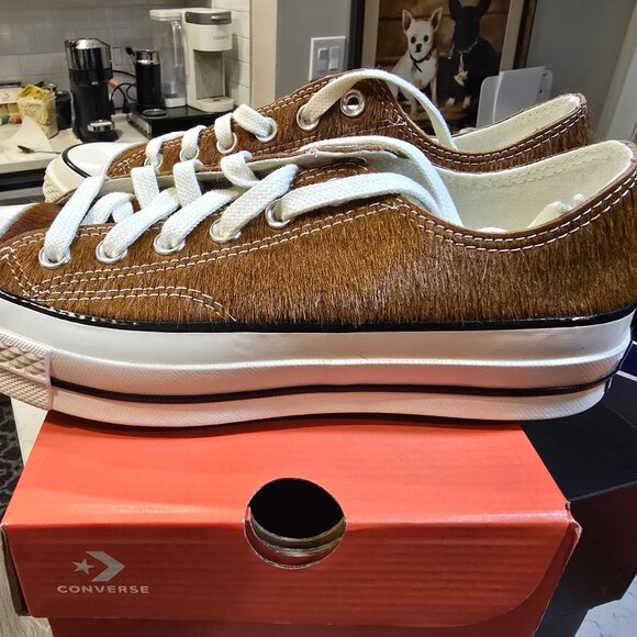Converse Chuck Taylor 70 Ox Pony Hair Brown Egret Women's Size 8 A13837C NEW - Picture 1 of 13